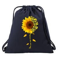 You Are My Sunshine Sunflower Skulls Drawstring Bag