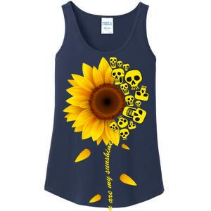 You Are My Sunshine Sunflower Skulls Ladies Essential Tank