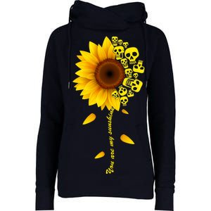 You Are My Sunshine Sunflower Skulls Womens Funnel Neck Pullover Hood