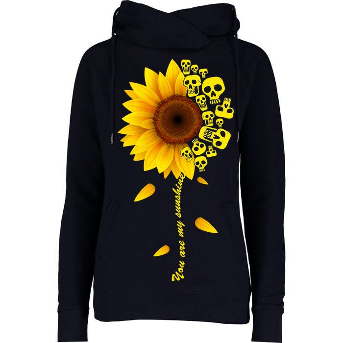 You Are My Sunshine Sunflower Skulls Womens Funnel Neck Pullover Hood