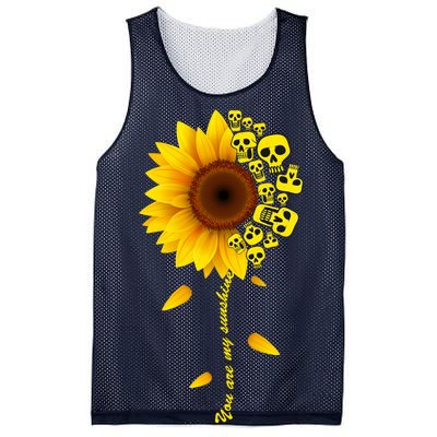 You Are My Sunshine Sunflower Skulls Mesh Reversible Basketball Jersey Tank