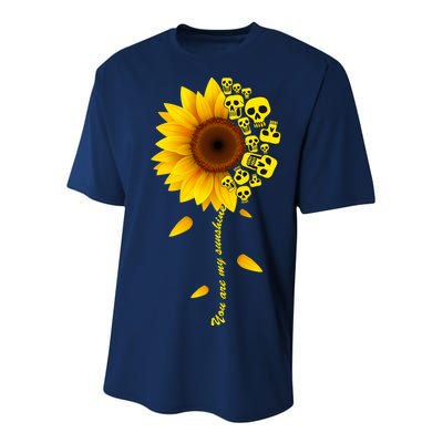 You Are My Sunshine Sunflower Skulls Youth Performance Sprint T-Shirt