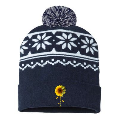 You Are My Sunshine Sunflower Skulls USA-Made Snowflake Beanie