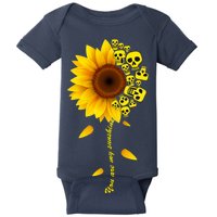 You Are My Sunshine Sunflower Skulls Baby Bodysuit