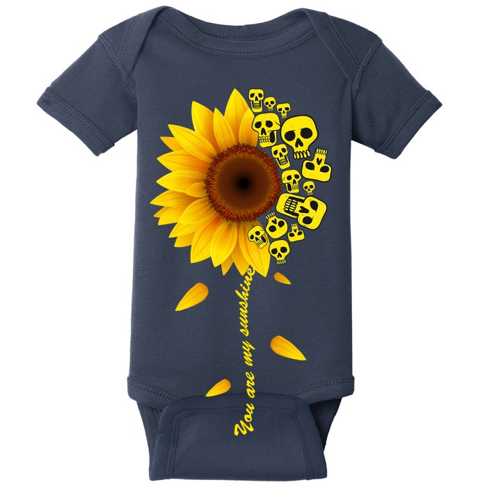 You Are My Sunshine Sunflower Skulls Baby Bodysuit