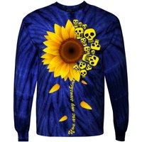 You Are My Sunshine Sunflower Skulls Tie-Dye Long Sleeve Shirt