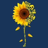 You Are My Sunshine Sunflower Skulls Tie-Dye T-Shirt