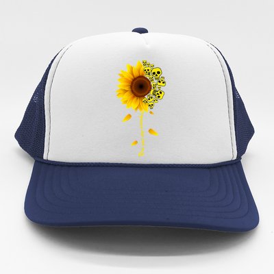 You Are My Sunshine Sunflower Skulls Trucker Hat