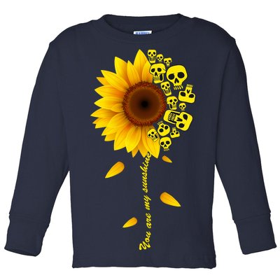 You Are My Sunshine Sunflower Skulls Toddler Long Sleeve Shirt