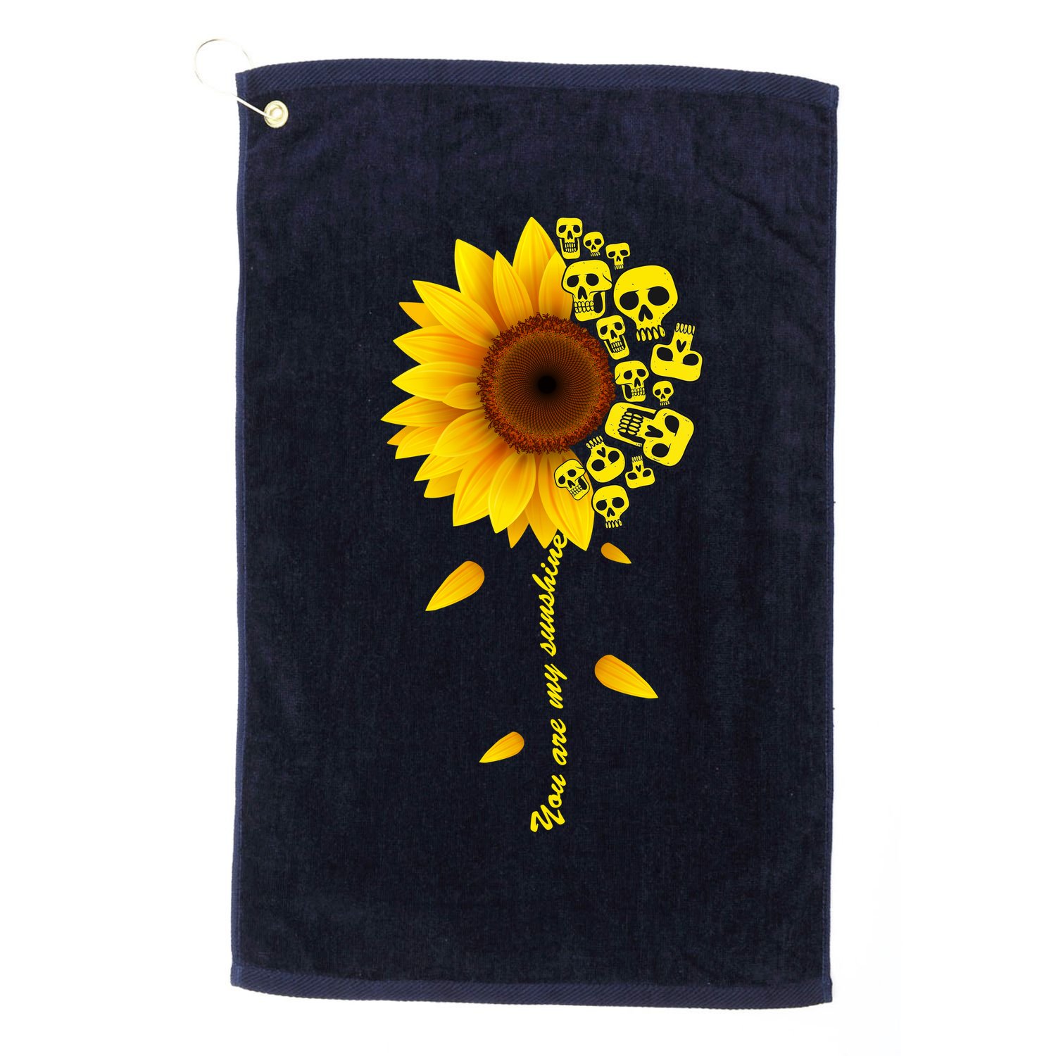 You Are My Sunshine Sunflower Skulls Golf Towel