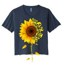 You Are My Sunshine Sunflower Skulls Women's Crop Top Tee