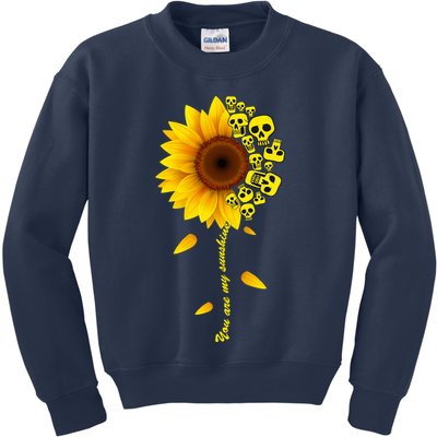 You Are My Sunshine Sunflower Skulls Kids Sweatshirt