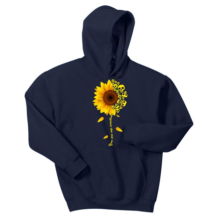 You Are My Sunshine Sunflower Skulls Kids Hoodie