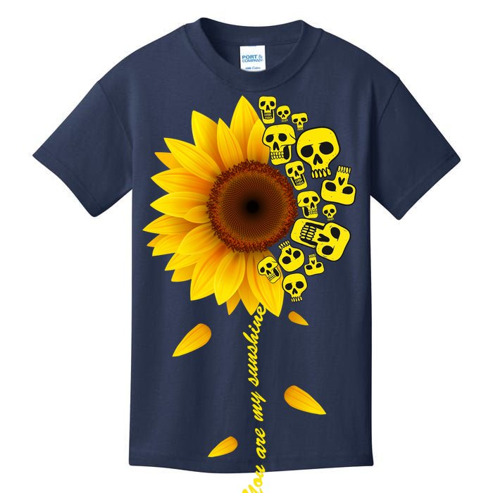 You Are My Sunshine Sunflower Skulls Kids T-Shirt