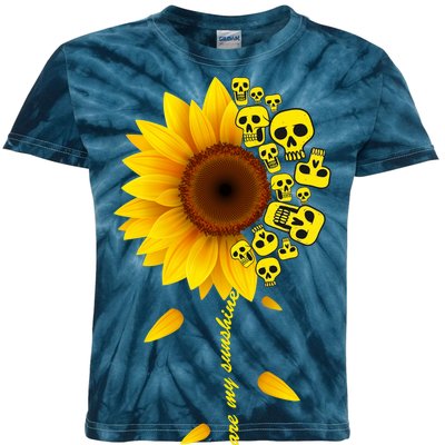 You Are My Sunshine Sunflower Skulls Kids Tie-Dye T-Shirt