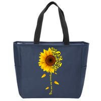 You Are My Sunshine Sunflower Skulls Zip Tote Bag