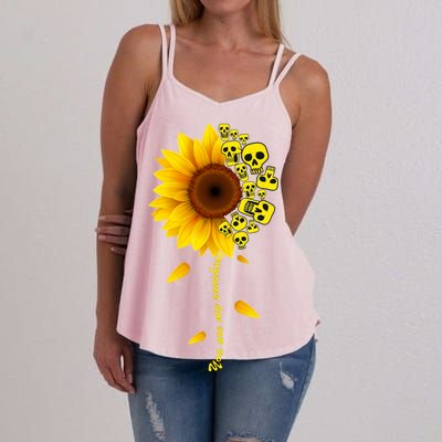 You Are My Sunshine Sunflower Skulls Women's Strappy Tank