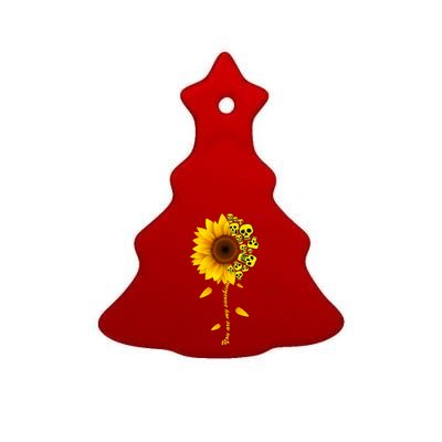 You Are My Sunshine Sunflower Skulls Ceramic Tree Ornament