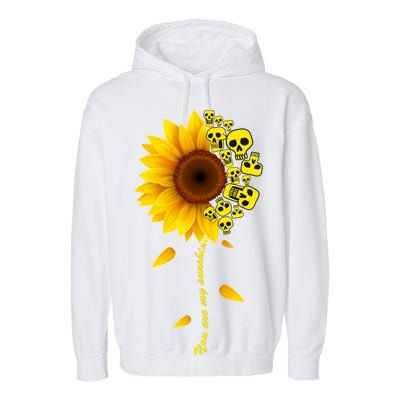 You Are My Sunshine Sunflower Skulls Garment-Dyed Fleece Hoodie