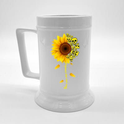 You Are My Sunshine Sunflower Skulls Beer Stein