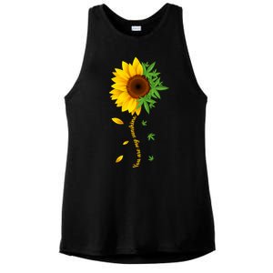 You Are My Sunshine Weed Sunflower Marijuana  Ladies PosiCharge Tri-Blend Wicking Tank