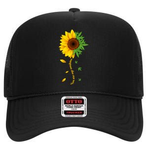 You Are My Sunshine Weed Sunflower Marijuana  High Crown Mesh Back Trucker Hat