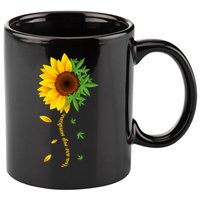 You Are My Sunshine Weed Sunflower Marijuana  11oz C Handle Ceramic Mug