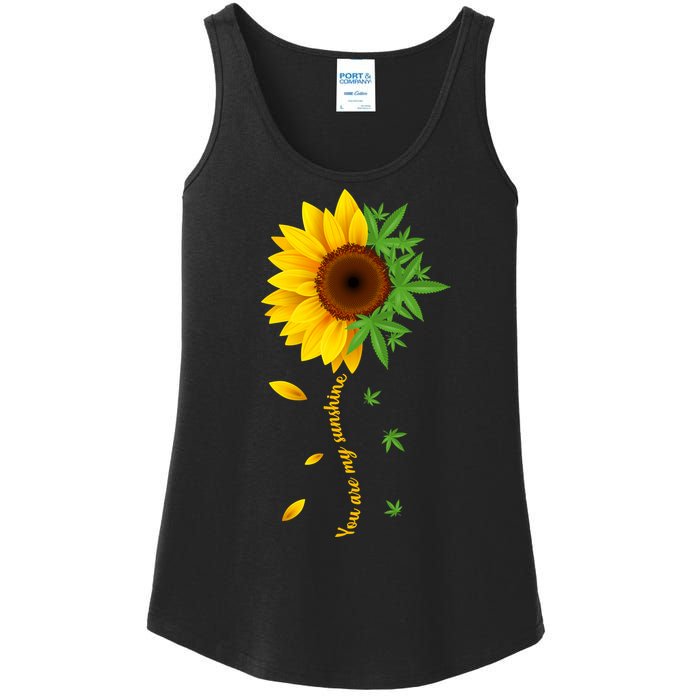 You Are My Sunshine Weed Sunflower Marijuana  Ladies Essential Tank