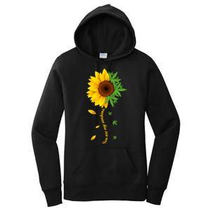 You Are My Sunshine Weed Sunflower Marijuana  Women's Pullover Hoodie