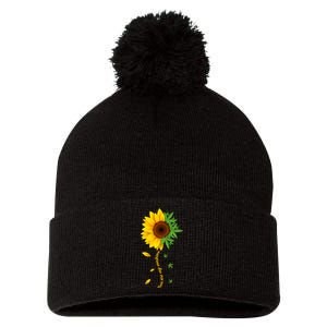 You Are My Sunshine Weed Sunflower Marijuana  Pom Pom 12in Knit Beanie