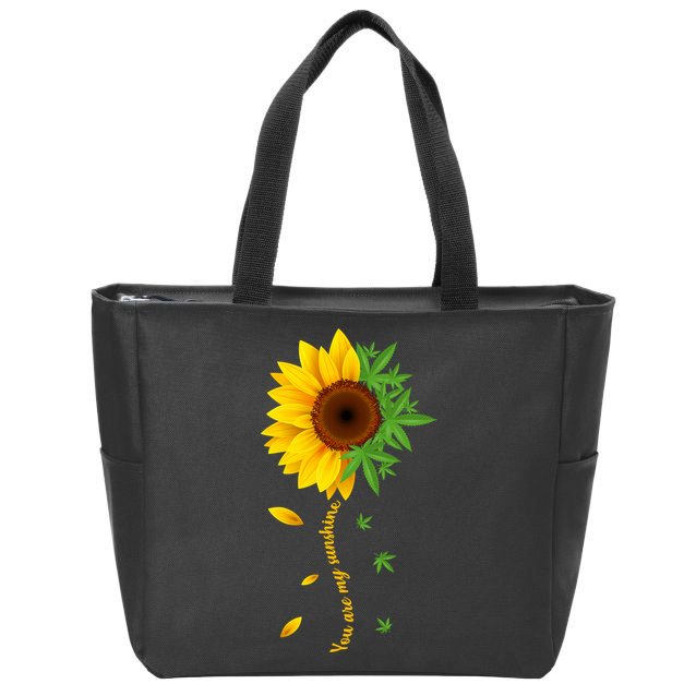 You Are My Sunshine Weed Sunflower Marijuana  Zip Tote Bag