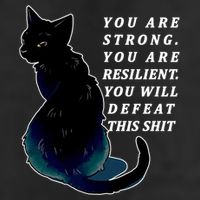 You Are Strong Resilient You Will Defeat This Shit Cat Cool Comfort Performance Bucket Hat
