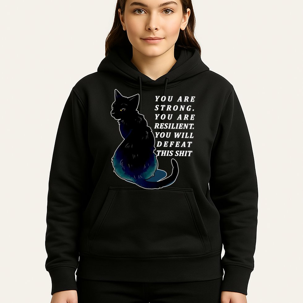 You Are Strong Resilient You Will Defeat This Shit Cat Hoodie