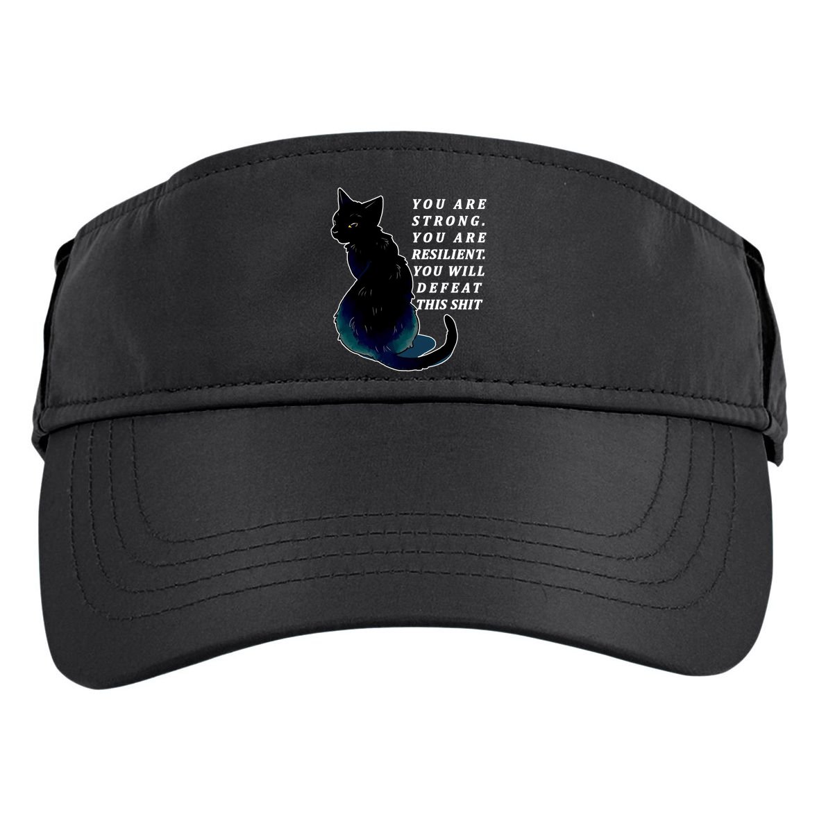 You Are Strong Resilient You Will Defeat This Shit Cat Adult Drive Performance Visor