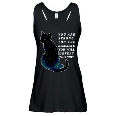 You Are Strong Resilient You Will Defeat This Shit Cat Ladies Essential Flowy Tank