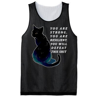 You Are Strong Resilient You Will Defeat This Shit Cat Mesh Reversible Basketball Jersey Tank