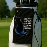 You Are Strong Resilient You Will Defeat This Shit Cat Golf Towel