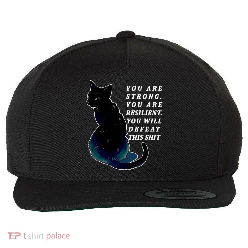 You Are Strong Resilient You Will Defeat This Shit Cat Wool Snapback Cap