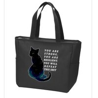 You Are Strong Resilient You Will Defeat This Shit Cat Zip Tote Bag