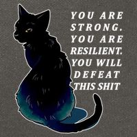 You Are Strong Resilient You Will Defeat This Shit Cat Cotton Canvas Backpack