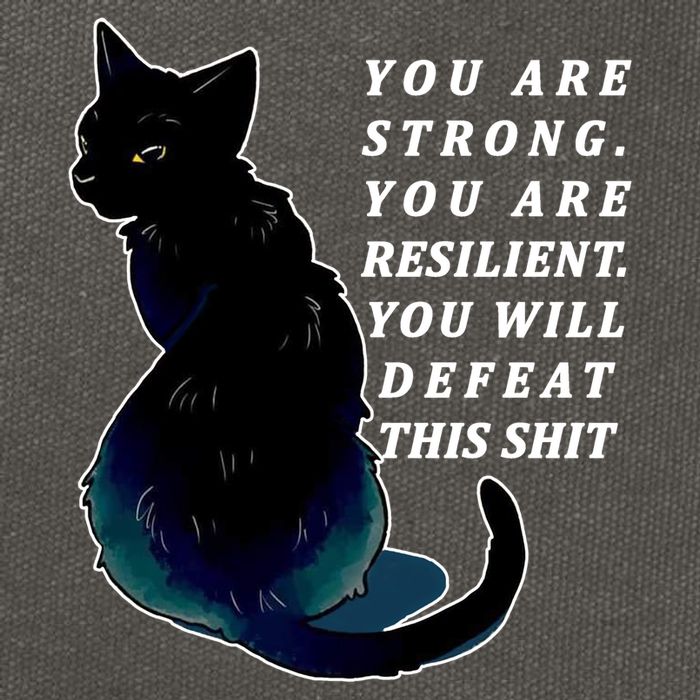 You Are Strong Resilient You Will Defeat This Shit Cat Cotton Canvas Backpack