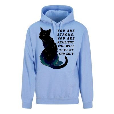 You Are Strong Resilient You Will Defeat This Shit Cat Unisex Surf Hoodie