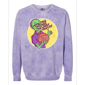 You Are What You Eat Zombie Nerd Brains Colorblast Crewneck Sweatshirt