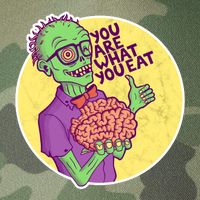 You Are What You Eat Zombie Nerd Brains Legacy Tie Dye Trucker Hat