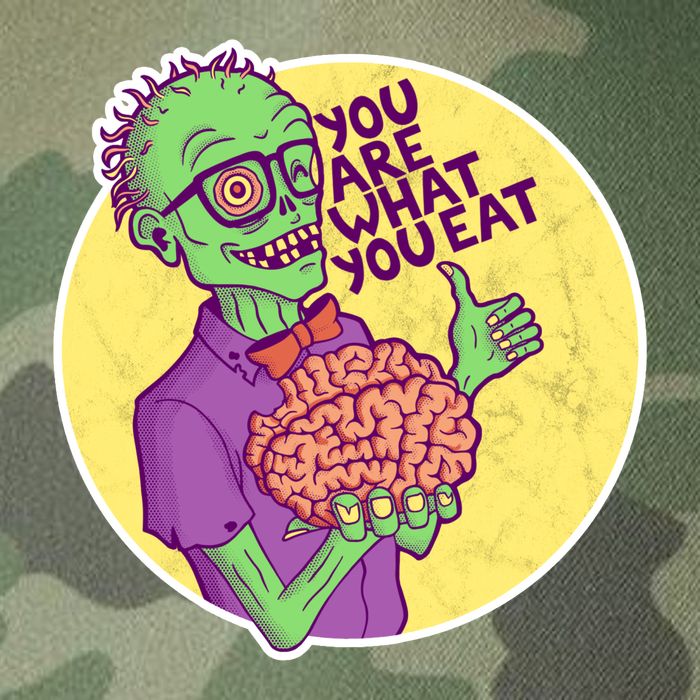 You Are What You Eat Zombie Nerd Brains Legacy Tie Dye Trucker Hat