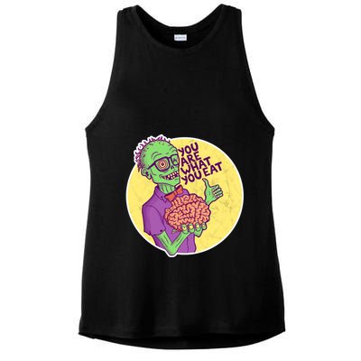 You Are What You Eat Zombie Nerd Brains Ladies PosiCharge Tri-Blend Wicking Tank