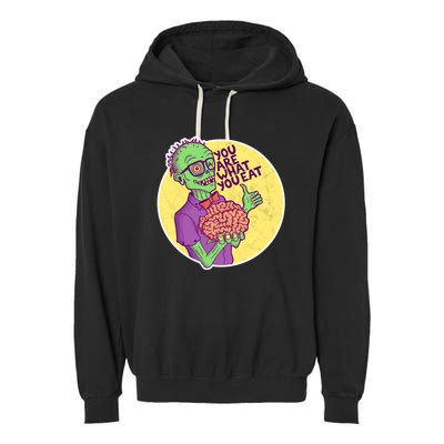 You Are What You Eat Zombie Nerd Brains Garment-Dyed Fleece Hoodie