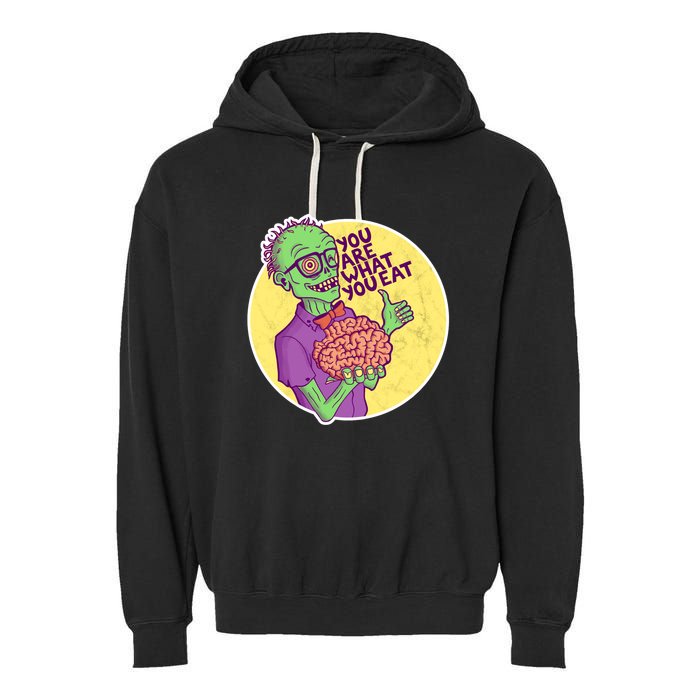 You Are What You Eat Zombie Nerd Brains Garment-Dyed Fleece Hoodie