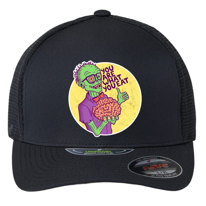 You Are What You Eat Zombie Nerd Brains Flexfit Unipanel Trucker Cap