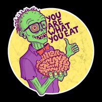 You Are What You Eat Zombie Nerd Brains Flexfit Unipanel Trucker Cap